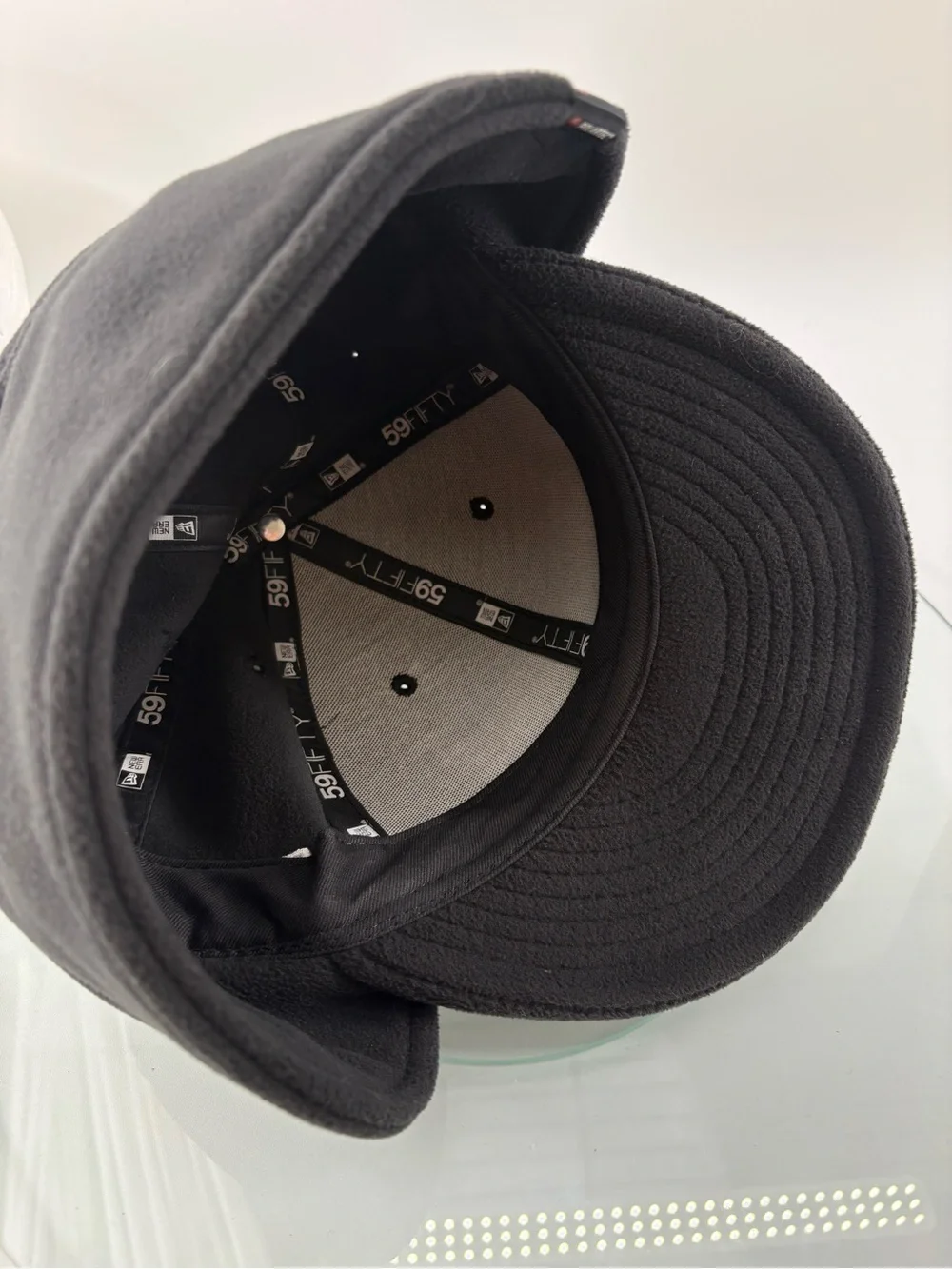 Supreme x New Era Polartec Ear Flap Fitted Cap Black 7 1/4 Box Logo 2017